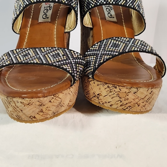 2 LIP TOO 💋 WEDGES SANDAL SIZE 6 - Picture 4 of 12